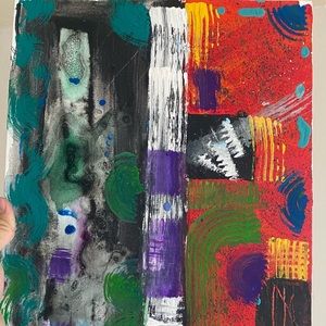 Original abstract art signed by KDW name “saturated beauty”